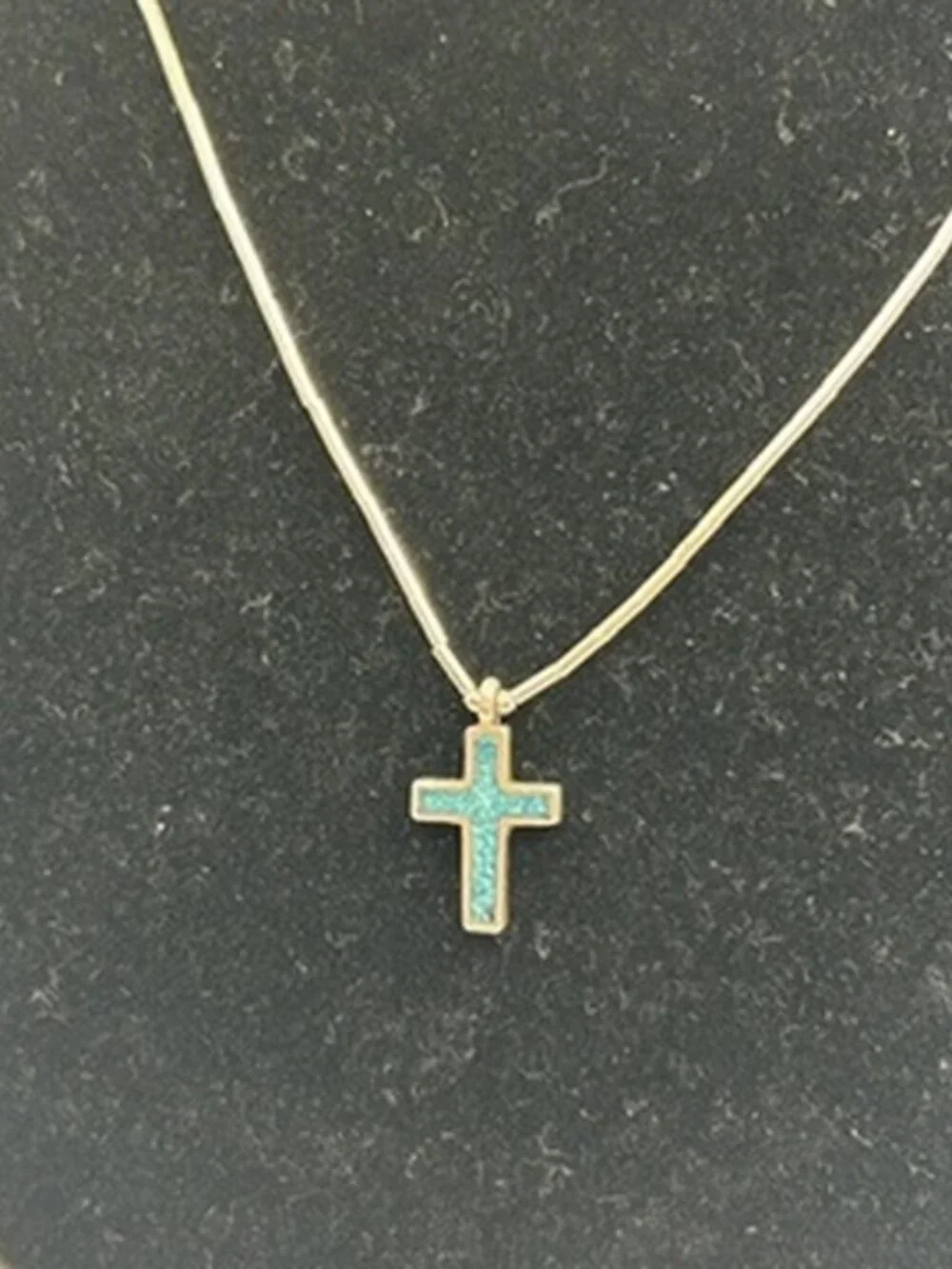 Vintage Womens Orange Coral Cross Real Silver Chain Plated Stainless Steel